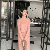 Autumn 2025 Autumn And Winter New Set Of Sweater Thin Knit Trousers Casual Suit Women's Two-Set HZ1220