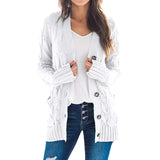 Autumn/Winter 2025 New Women's Casual Cardigan Jacket Solid Color Mah-Button Cardigan Sweater Women HZ1208