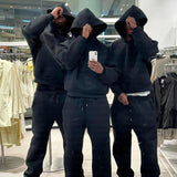 10.16 Casual Simple Couple Fashion Hoodie Zipper Jacket Loose Jersey Trousers HZ1208