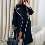 Autumn And Winter 2025 European Women's Double-Sided Hairs Long-Sleeved Knitted Long Coat Loose Wind Coat HZ1220