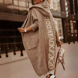 Autumn/Winter 2025 Long Cardigan Hoodie Knitted Sweater Jacket Long Sleeve HZ1208
