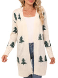 Autumn And Winter New Sweater Women's Knitted Loose Christmas Cedar Embroidered Cardigan Jacket HZ1208