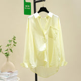 Summer Thin Long-Sleeved Shirt Women 2025 New Temperament Casual Design Feel Cardigan Shirt Women Wear HZ1208