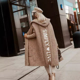 New Sweater Cardigan Long Letter Knitted Loose Knit Coat Woman In Autumn/Winter 2025 HZ1208