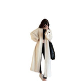 Standing Autumn Dress Girl Korean Version Of Chic Loose Fashionable Over-Knee Heavy Knitted Pneuumbly Horse Sea Hair Sweater Coat HZ1220