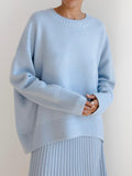 Autumn And Winter Explosion Of Women's Knitted Shirt Round-Neck Solid Color Loose Sweater HZ1208