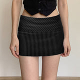 2025 Summer Temperament Commuting Wind Inclined Stripe Bag Hip Skirt Niche Wind High-Waist A Word Version Sexy Short Skirt HZ1220