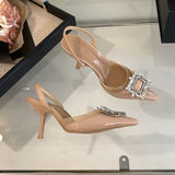 Temperament Tip Head Sandals Women's 2025 New Fashion With Skirt High Heels French Water Drill Sandals HZ1220