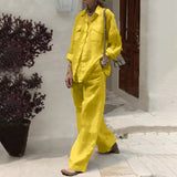 Autumn 2025 New Women's Long-Sleeved Shirt Loose Pants Two Sets HZ1208