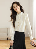 2025 Spring Dress New French Long-Sleeved Shirt Women's Lace Collar Chic Commuter Blouse Fashion Shirt Tide HZ1208