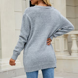 Sweater Long Coat Women's Long Dress Long Female Solid Color Mah-Button Cardigan Long-Sleeved British Style HZ1208