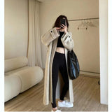 Standing Autumn Dress Girl Korean Version Of Chic Loose Fashionable Over-Knee Heavy Knitted Pneuumbly Horse Sea Hair Sweater Coat HZ1220