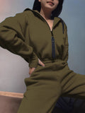 Hot 2025Ebay Hot Explosive Sports Casual Women's Hooded Jumpsuit Jumpsuit HZ1220