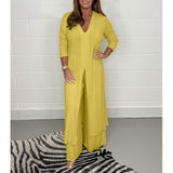 2025 New Women's Open Fork Long Top Trop Set HZ1220