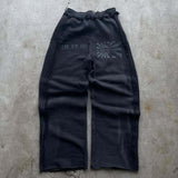 New Two-Piece Hooded Zippered Sweater Street Style Personality Loose Straight Trousers HZ1208