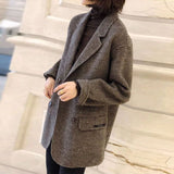 2025 Autumn And Winter New Korean Version Of The Lattice Coat Female Short Small Ins Student Suit Coat HZ1220