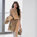 French New Autumn/Winter 2025 Casual Dress Sweater Mid-Long Half-Dress Knitted Dress Dress HZ1220