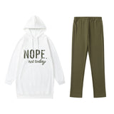 Spring And Autumn 2025 New Letter-Print Pocket Open Fork Casual Long Sleeve Long Sleeve Trousers Casual Casual Casual Set HZ1220