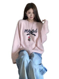 French Languid Wind Bow Embroidered Sweater Coat New Sweet Soft Glutinous Thick Knitting Blouse Tide In Autumn And Winter HZ1208