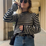 Easier Round-Necked Woman Design Sense Three-Plocked Pocket Long Sleeve Sweater French Cardigan Coat HZ1208