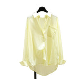 Summer Thin Long-Sleeved Shirt Women 2025 New Temperament Casual Design Feel Cardigan Shirt Women Wear HZ1208