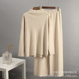 2025 Hot Sales Solid-Color Suit Women Irregular Open Fork Top + Wide Leg Pants Leisure Loose New HZ1208