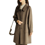 Mao This Coat Woman 2025 Autumn And Winter New Small Man Thick Korean Version Of The Long-Term Coat HZ1220