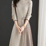 Autumn And Winter With Coat Knitted Dress Women's Long-Tender Large-Size Loose 100-Folded Cashmere Sweater Dress Woman HZ1220