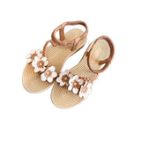 Trade Sandals Women 2025 Summer New Large Size Dress Women's Shoes Flats Gentle Flowers Roman Sandals Women HZ1220