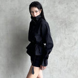 Street Dark Wind Simple Tie Belt Belt To Collect The Belt Casual Trench Coat Hottie High-End Feel Jacket Jacket HZ1220