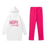 Spring And Autumn 2025 New Letter-Print Pocket Open Fork Casual Long Sleeve Long Sleeve Trousers Casual Casual Casual Set HZ1220