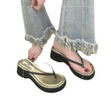 Fashion Flip-Flops Women Wear 2025 Summer Fashion Round Head Thick-Soled Casual Slippers With Skirt Temperament Women's Shoes HZ1220