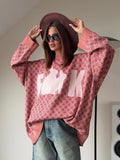 Fashion Trend Design Knitted Bunny Sweater Spring And Autumn Lazy Wind Loose Leisure Women HZ1208