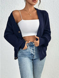Women's Sweater V-Neck Cardigan Autumn And Winter Solid Knitted Shirt Casual Knitted Coat HZ1208