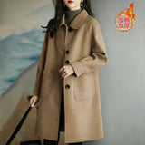 Mao This Coat Woman 2025 Autumn And Winter New Small Man Thick Korean Version Of The Long-Term Coat HZ1220