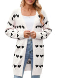 Autumn And Winter New Valentine's Day V Word Love Lasce Knitted Cardigan Coat Sweater Woman HZ1208