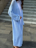 Spring/Summer 2025 New Long Covered Women's Haired Knitted Sweater Cardigan Premium Shawl Ins HZ1208