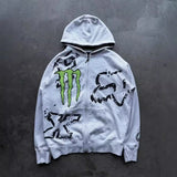 Vintage Zippered Sweatshirt Man M Loose Niche Coat Wearing Handsome Loose Blouse Hoodie HZ1208