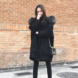 Oversized Wool Collar Cotton Coat Winter Coat Woman 2025 Fat Mm Korean Version Of The Student Thick Thin Long Ins Cotton Suit HZ1220