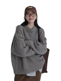 Autumn And Winter Lazy Style Retro Round Collar Collar Loose Horse Hair Pure Color Wear Inside And Thicken Sweater Female Tide HZ1208
