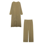 2025 New Women's Open Fork Long Top Trop Set HZ1220