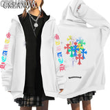 Cardigan Jersey Art Letter Street Hickolote Harajuku Y2k Black Zipper Hoodie Woman HZ1208
