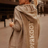Autumn/Winter 2025 Long Cardigan Hoodie Knitted Sweater Jacket Long Sleeve HZ1208