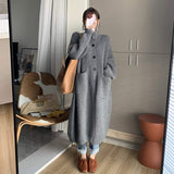 Autumn And Winter Women's Clothing New Design Feeling Thick Loose Temperament Lazy Coat Long Sweater Cardigan Woman HZ1220