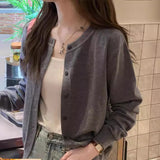 Knitted Jersey Jacket Autumn Dress Women 2025 New External Feeling Early Autumn Sweater Loose Top HZ1220