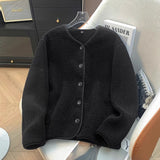 Autumn And Winter New Swaying Velvet Short Coat Women V-Neck Casual Thicken Warm Lamb Velvet Loose Coat Tide HZ1208
