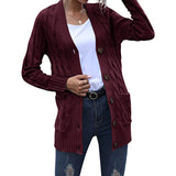 Autumn/Winter 2025 New Women's Casual Cardigan Jacket Solid Color Mah-Button Cardigan Sweater Women HZ1208