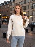 Autumn And Winter New Knitwear Blouse Loose Flowers Collar Collar Sweater Women's Clothing HZ1208