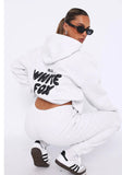 Street Hooded Trousers Set Printing Foamy Hip Hops Casual Women Plus Velvet Sweatpants HZ1208