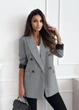 Autumn 2025 New Suit Collar Long Sleeve Temperament Commuting Fashion Blast Lattice Small Suit Jacket HZ1220